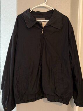 Croft & Barrow Black Lightweight Full Zip Jacket Womens Sz XL Stretch Windbreake